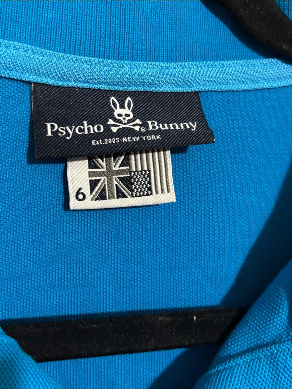 Psycho Bunny Men’s 6 Blue Casual Polo Shirt with Contrasting Trim - Picture 3 of 6